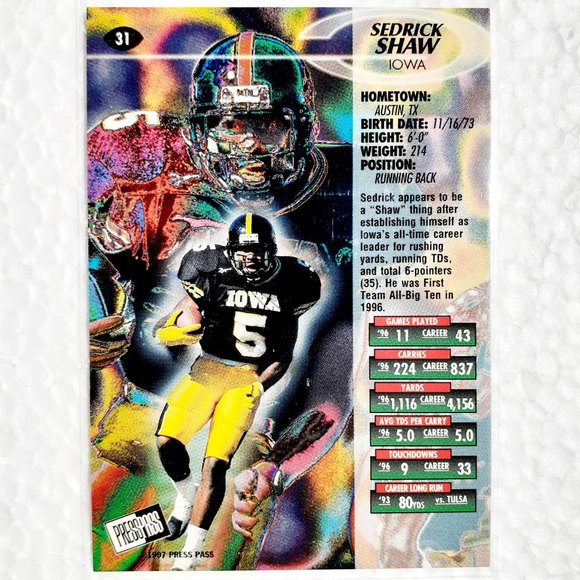 Iowa Hawkeyes 6 Card Lot - CFTBL [4_3_1] - Picture 6 of 14